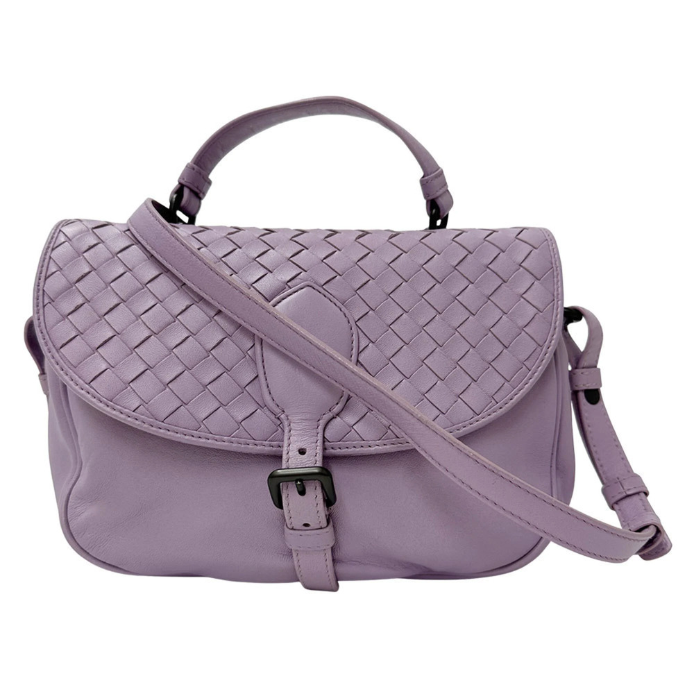 BOTTEGA VENETA Purple Canvas Intrecciato Shoulder Bag